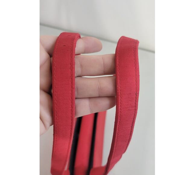 Kate Spade Red Handbag Small Double Straps Purse Satin Vintage Bag Snap Close - Picture 11 of 13
